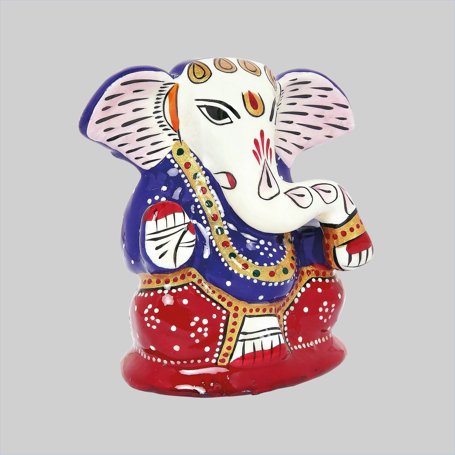 Metal Enamel Handpainted Times Ganesha 2.5 in