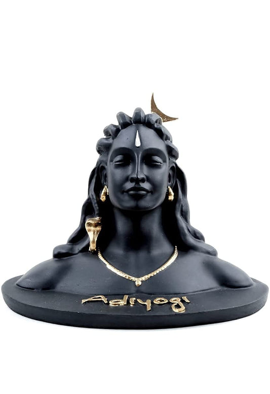 Adiyogi Shiva Statue for Car Dash Board, Pooja & Gift, Mahadev Murti, Idol, Lord Adiyogi Shankara for Home & Office Decor/Diwali Gifts Items (Black-5.5Inches)