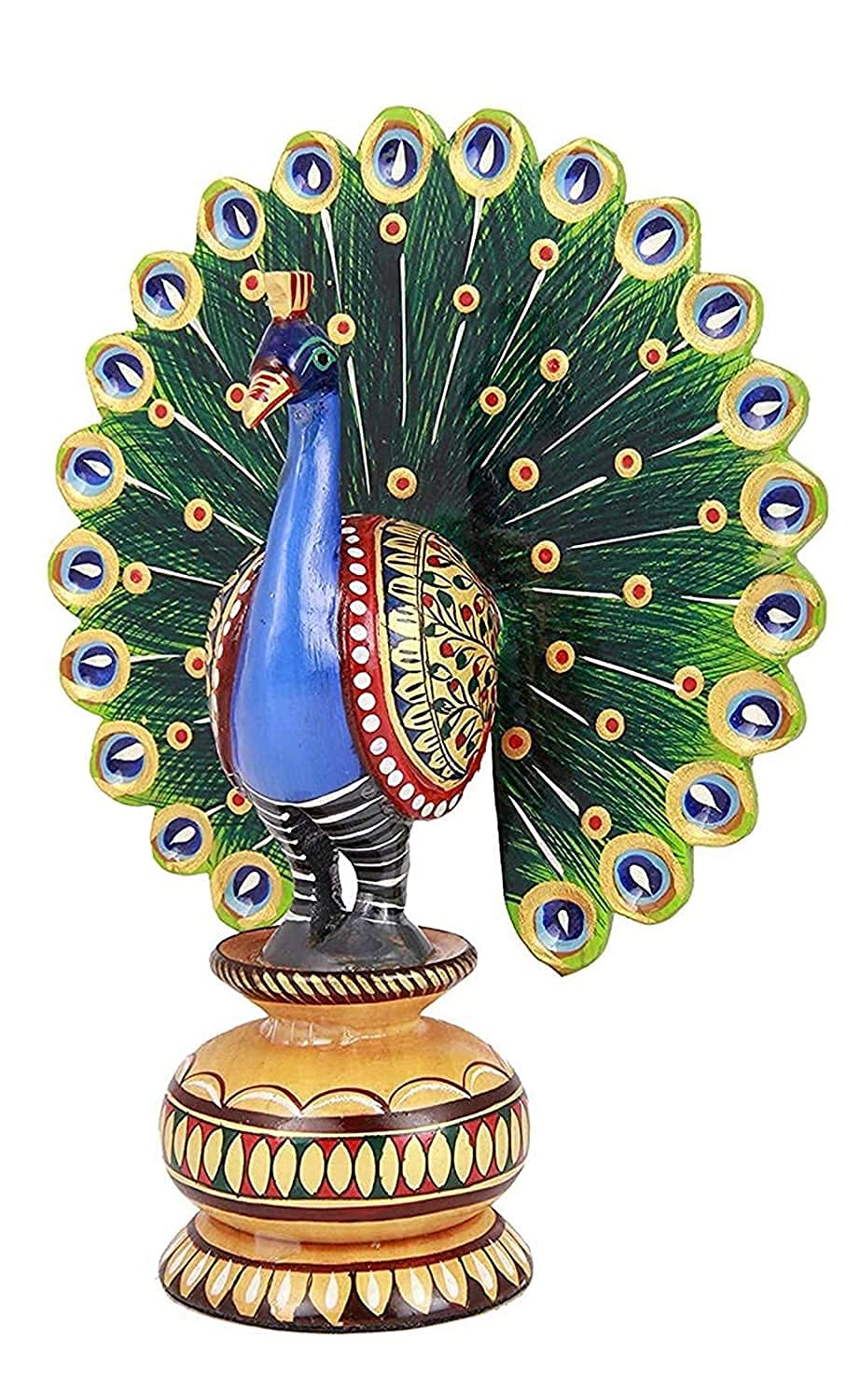 Wooden 3 Inches Peacock Showpiece Set of 2 for Home & Office Decor II Desk Organizer II Living Room II Guest Room II Office Decor II Gift Items