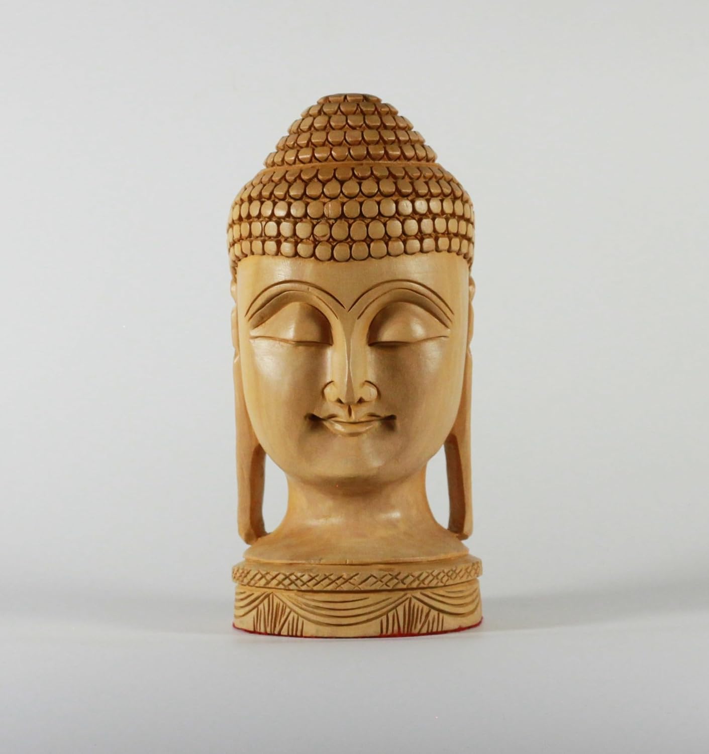 Wooden Meditation Buddha Head Decor Piece for Office and Home- Cultivate Positive Viber and Serenity