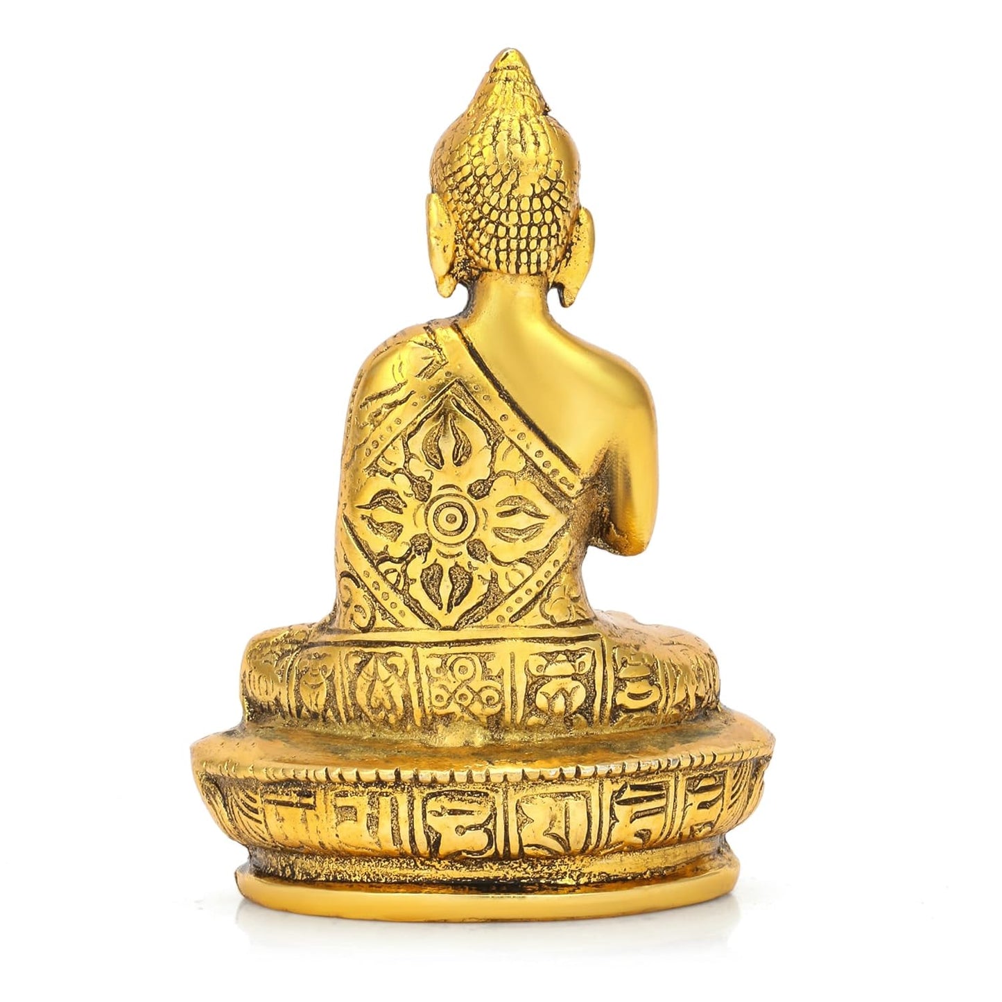 Golden Handcrafted Palm Buddha Idol for Home,Office and Gifts - Palm Buddha Hand Statues for Living Room Mandir Pooja Room Living Room Diwali Decor