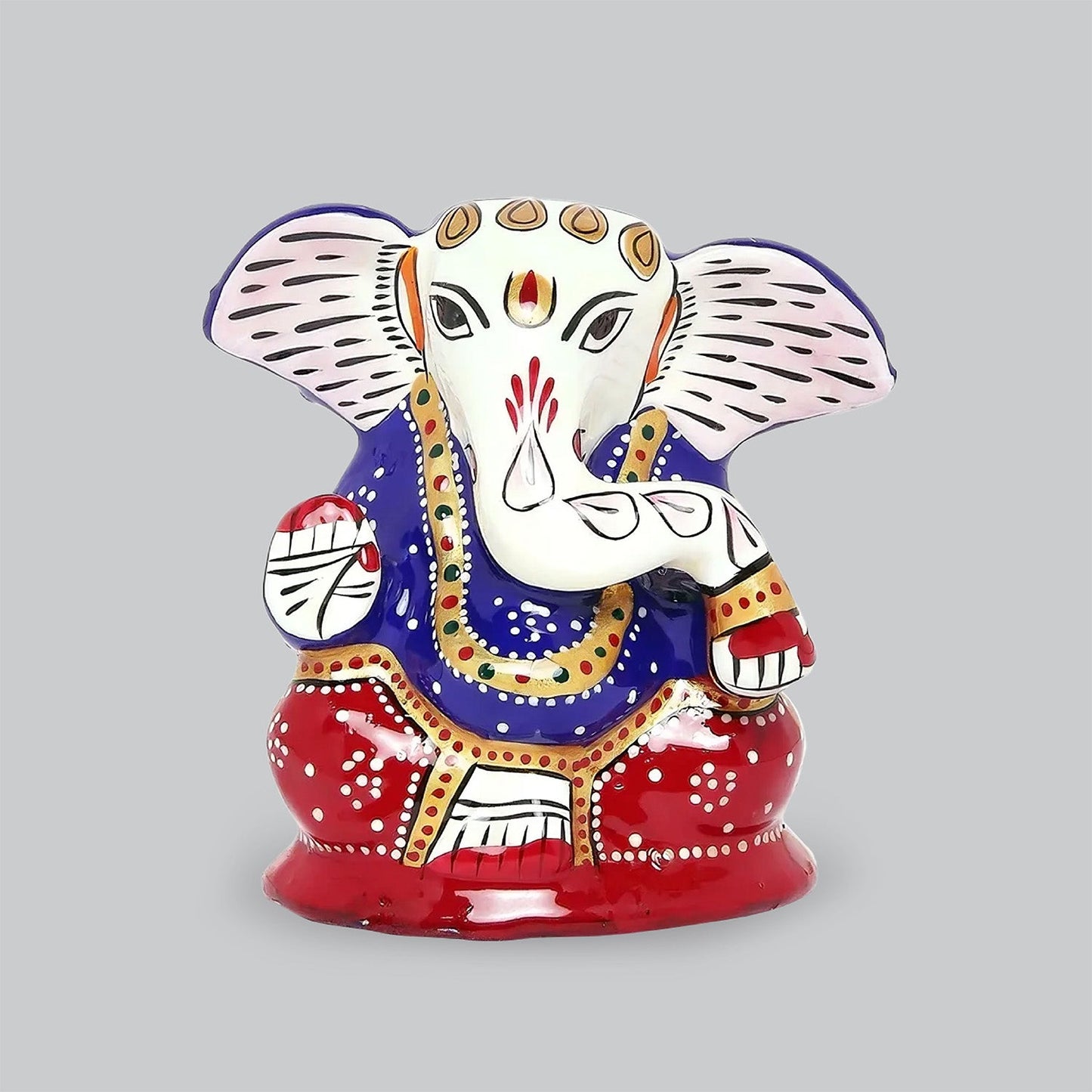 Metal Enamel Handpainted Times Ganesha 2.5 in